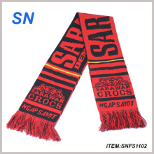 2015yiwu Фабрика новые пользовательские Jacruard печать шарф Футбол вентилятор шарф